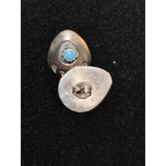 Native KINGMAN Silver 925 Turquoise Shadowbox Bear Claw Stud Earrings Protection - Picture 5 of 6